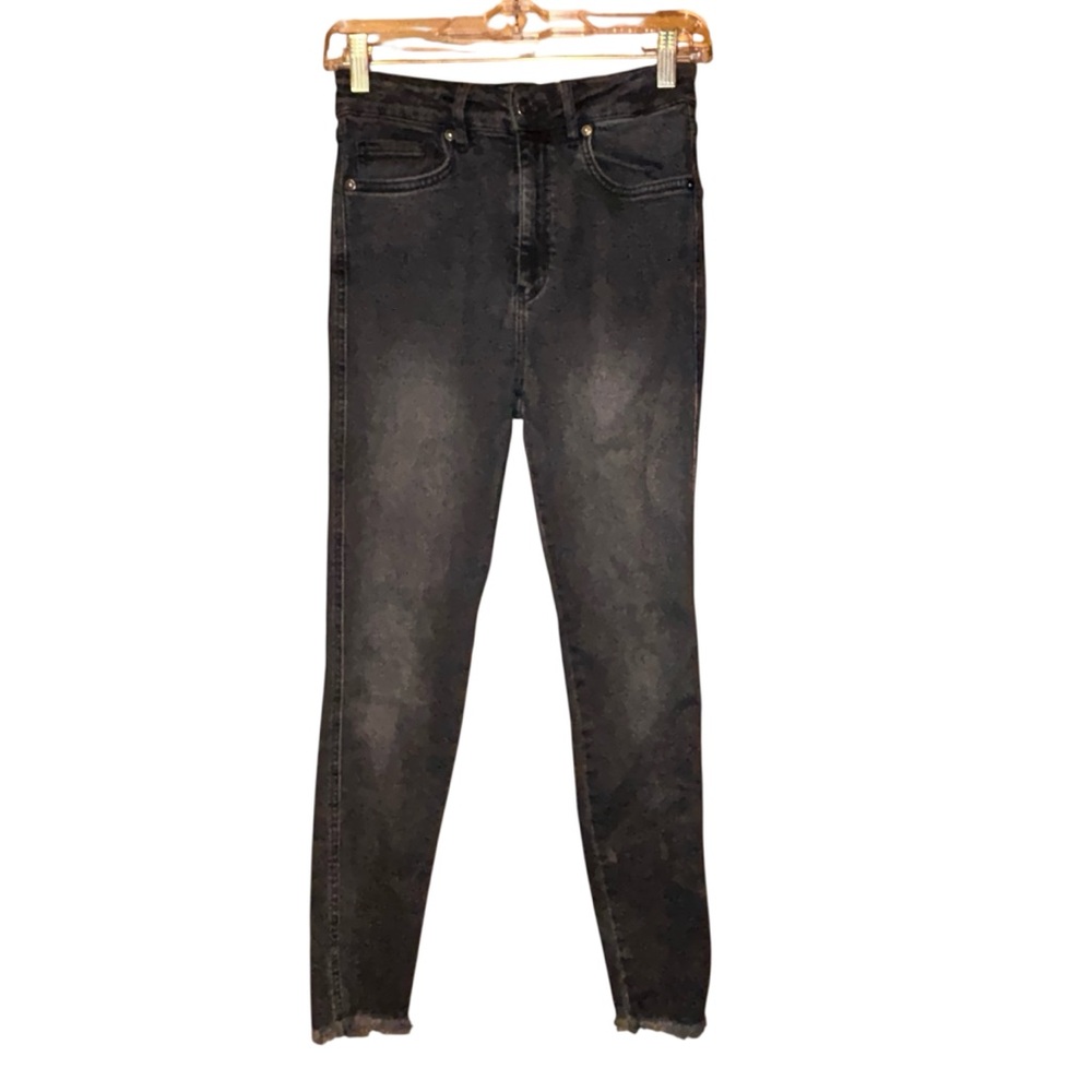 Free People We The Free Womens Skinny Jeans Size 27 Black High‎ Rise Raw Hem